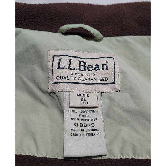 L.L. Bean Hunting Vest Fleece Lined Nylon Shell XL-Tall Beige Golf Fishing LL - Picture 3 of 7